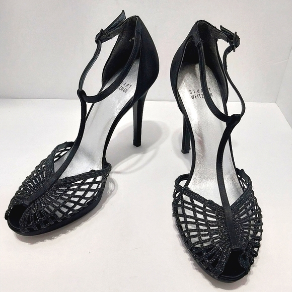 Stuart Weitzman Weave Me Evening Sandals,‎ Size 8.5 - Picture 1 of 14
